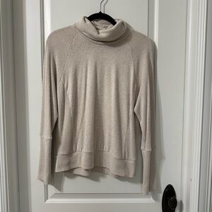 Evereve Cream Cowl Neck Sweater Soft Knit Relaxed Fit